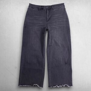 Tribal Audrey Mid Rise Wide Leg Crop Jeans Stretch Women 8